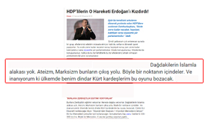 Sayın Erdoğan: “Ateizm, Marksizm PKK’nın Çıkış Yolu” 
